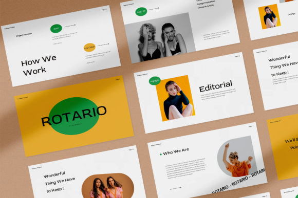 Mastering Minimalism: The Rotario Creative Powerpoint Template