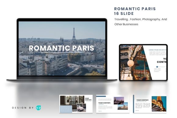 Powerpoint Template - Romantic Paris: A Design Asset for Elegant Branding